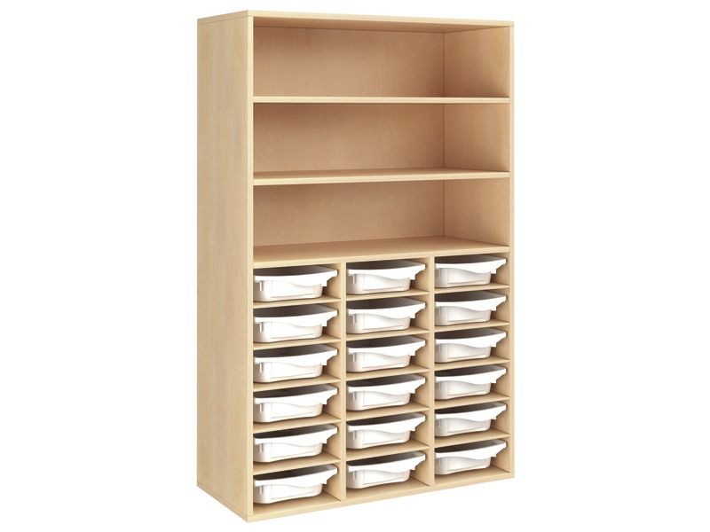 MELAMINE COATED CABINET H: 162 cm - L: 105 cm 18 containers – 18 shelves