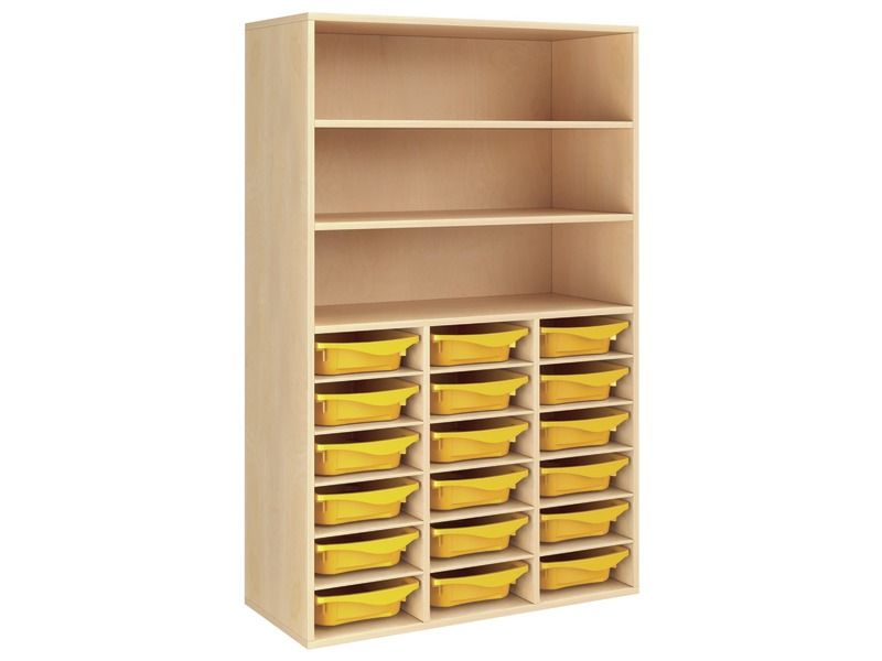 MELAMINE COATED CABINET H: 162 cm - L: 105 cm 18 containers – 18 shelves