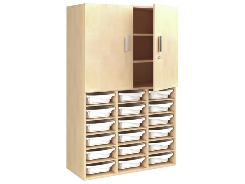 MEUBLE MÉLAMINÉ H: 162 cm - L: 105 cm 18 bacs - 18 étagères