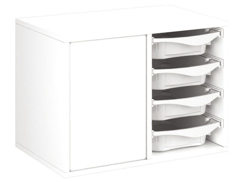 MÖBEL MIT MELAMINBESCHICHTUNG H: 51 cm - B: 70,5 cm 8 Behälter auf Schienen