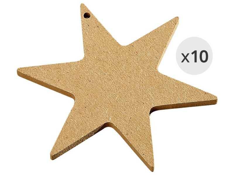 Lot De 10 Étoiles En Papier Mâché à Suspendre - Ø 7,8 Et 9,7 Cm, Idéal Pour Décorations De Noël DIY