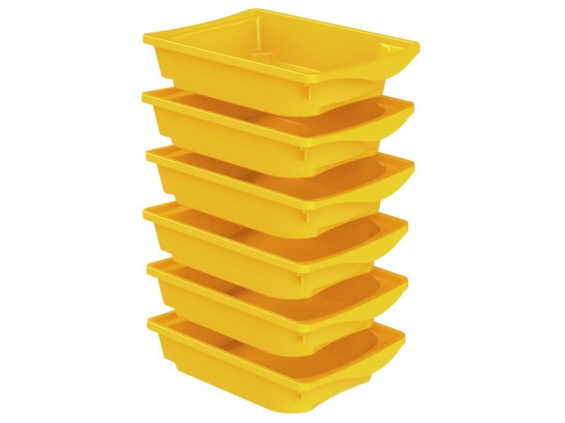 LOT 6 BACS DE RANGEMENT avec rails antichute H: 9,5 cm