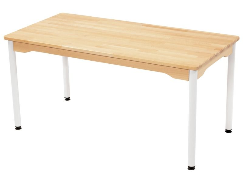 SOLID BEECH TABLE – METAL LEGS – 120x60 cm rectangle