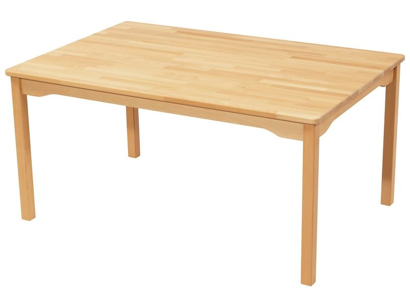 SOLID BEECH TABLE – WOODEN LEGS – 120x80 cm rectangle