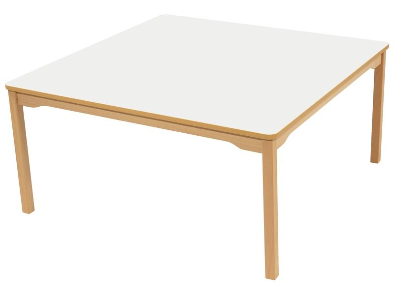 LAMINATED TABLE TOP – WOODEN LEGS – 120x120 cm square