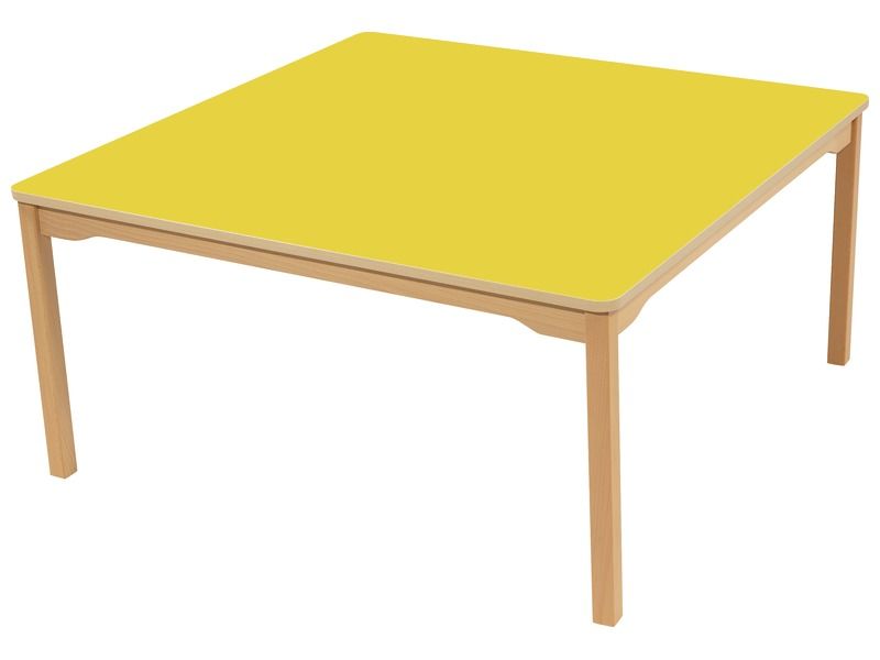 TISCH MIT BESCHICHTETER TISCHPLATTE - FUSSTEIL AUS HOLZ - Viereckig 120x120 cm