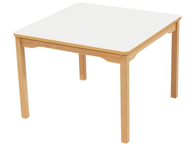 TABLE PLATEAU STRATIFIÉ - PIÉTEMENT EN BOIS - Carré 80x80 cm