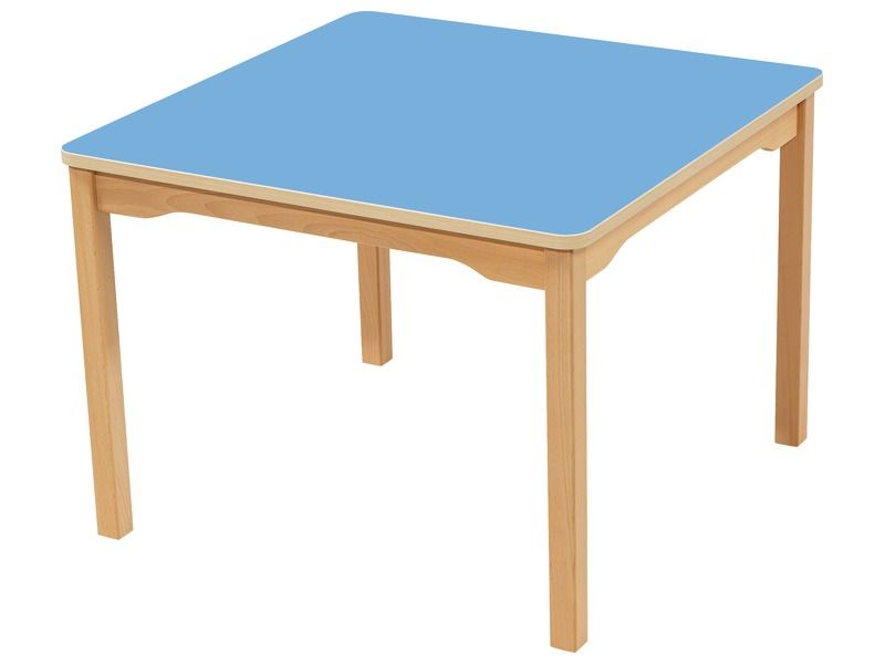 TABLE PLATEAU STRATIFIÉ - PIÉTEMENT EN BOIS - Carré 80x80 cm