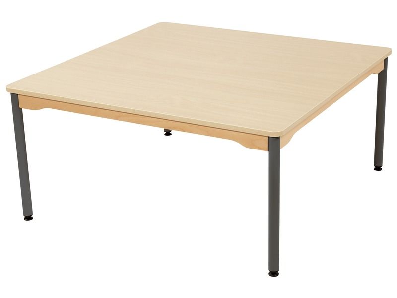 LAMINATED TABLE TOP – GREY METAL LEGS – 120x120 cm square