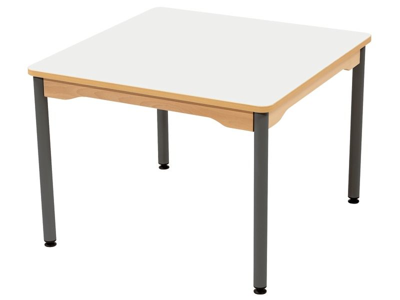 LAMINATED TABLE TOP – GREY METAL LEGS – 80x80 cm square