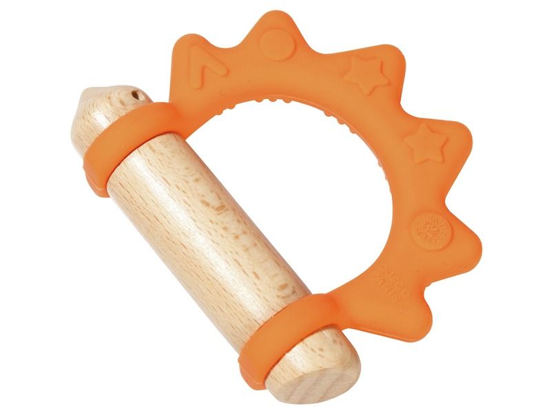 Wood and silicone TEETHING RATTLE Little hedgehog