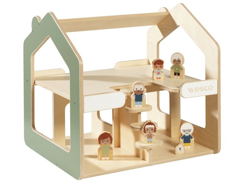MAXI LOT MAISON AVEC 7 FIGURINES BOIS