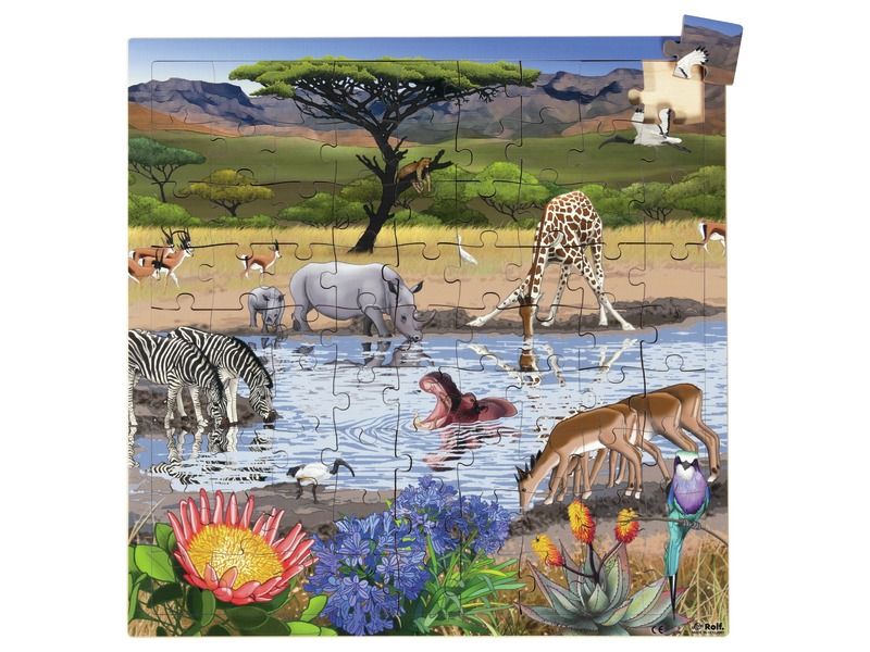 VERBUNDENES PUZZLE Tiere der Savanne