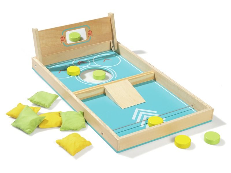 2-in-1-Wurfspiel Cornhole und Puck