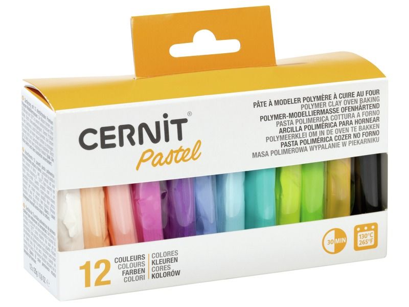 PÂTE POLYMÈRE CERNIT 12 x 25 g Couleurs pastel