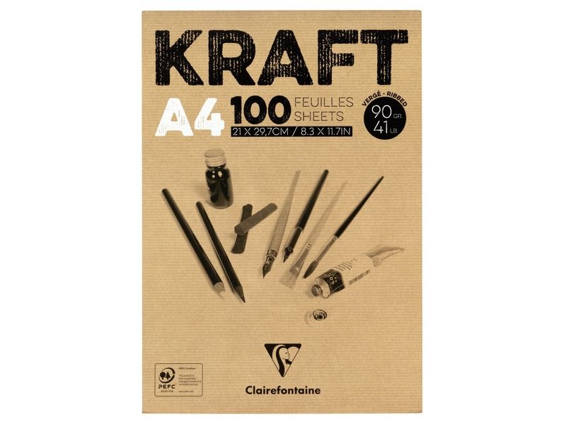 BLOCK MIT 100 KRAFT-BLÄTTERN 90 g A4