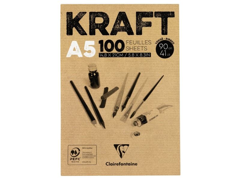 BLOCK MIT 100 KRAFT-BLÄTTERN 90 g A5