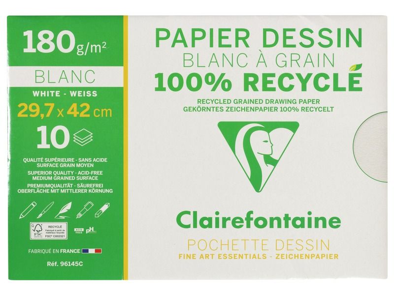 TASCHE MIT RECYCELTEM ZEICHENPAPIER 180 g A3