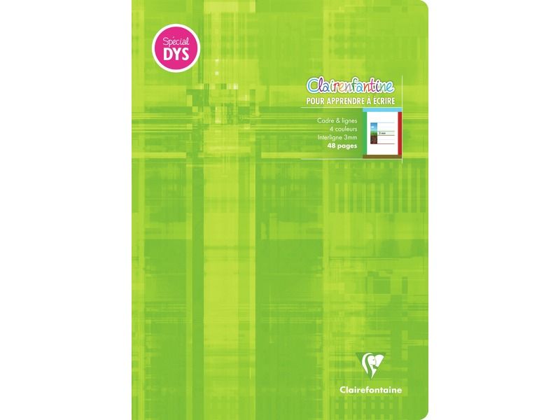 SPEZIELLES DYS-SCHREIBHEFT Clairefontaine Zeilenabstand 3 mm