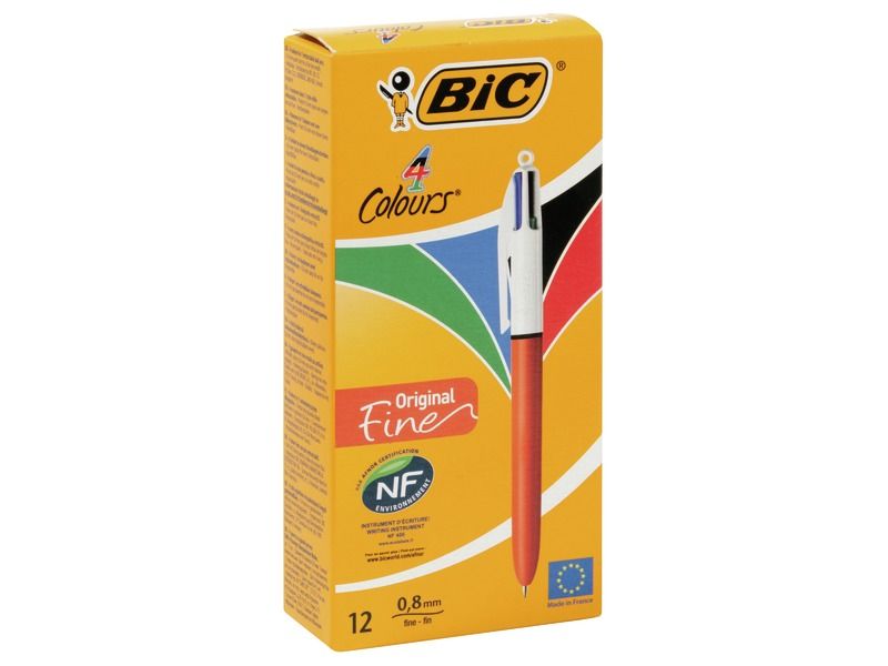 STYLOS BILLE 4 couleurs Pointe fine