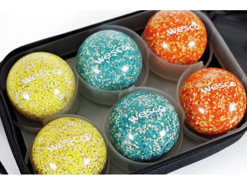 COFFRET DE 6 BOULES DE PÉTANQUE RECYCLÉES
