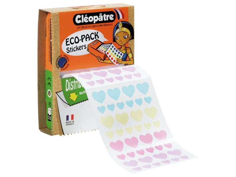 ECOPACK DISPENSER EN STICKERS Pastelhartjes