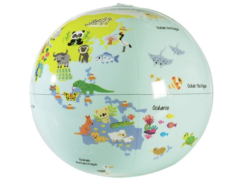 GLOBE TERRESTRE GONFLABLE Ø 30 cm Animaux du monde