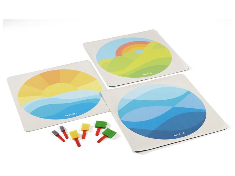 3ER-SET AQUAKID-MATTEN Mit 6 Pinseln