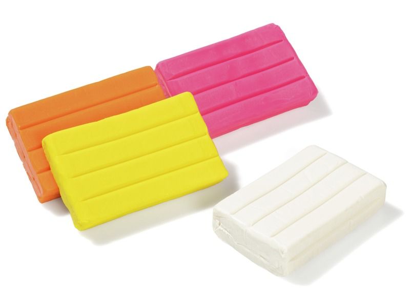 SUPER SOFTY MODELLING CLAY 4 x 350 g Fluorescent colours