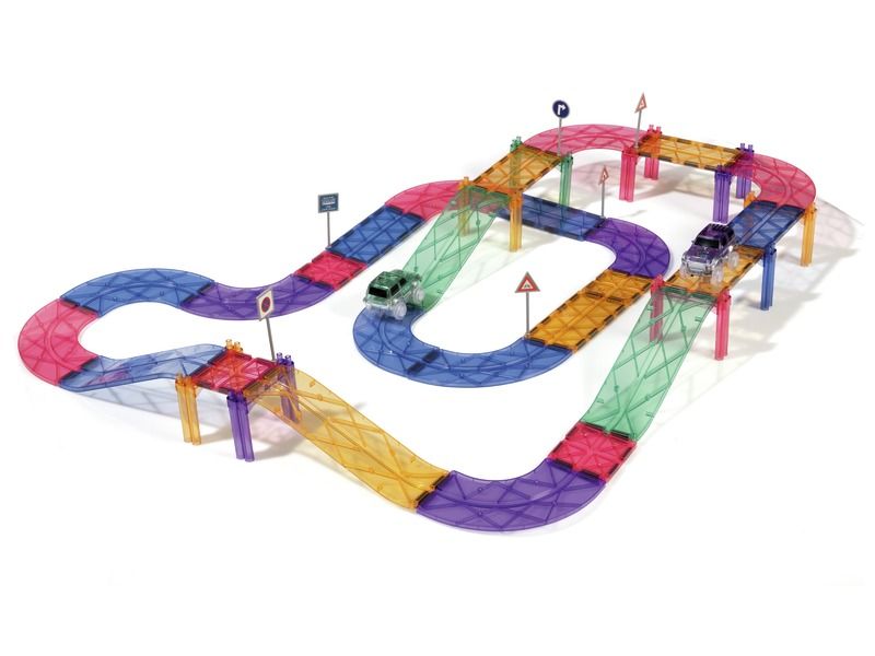 MAGNETISCHE RACEBAAN CLEVERCLIXX Large Race Track Pastel 80 stukken