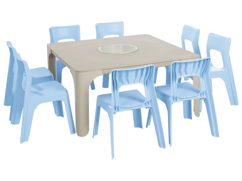 MAXI-SET AKTIVITÄTSTISCHE + 8 STÜHLE Louisa