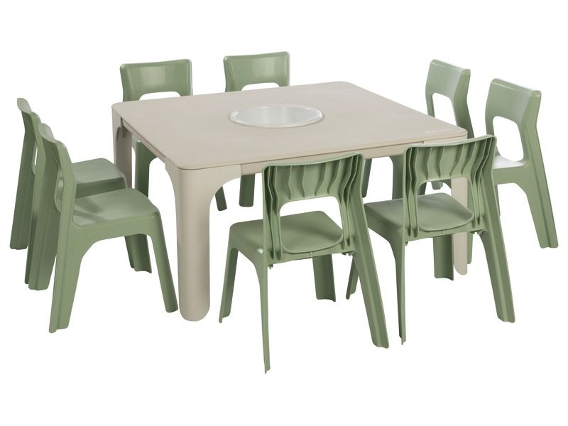 MAXI-SET AKTIVITÄTSTISCHE + 8 STÜHLE Louisa
