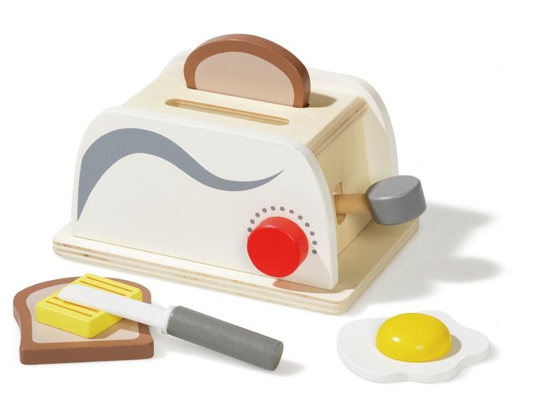 WOODEN TOASTER AND TOAST SET