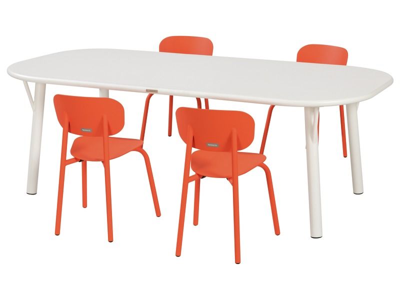 TISCH 160 x 80 cm + 4 STÜHLE Zoé