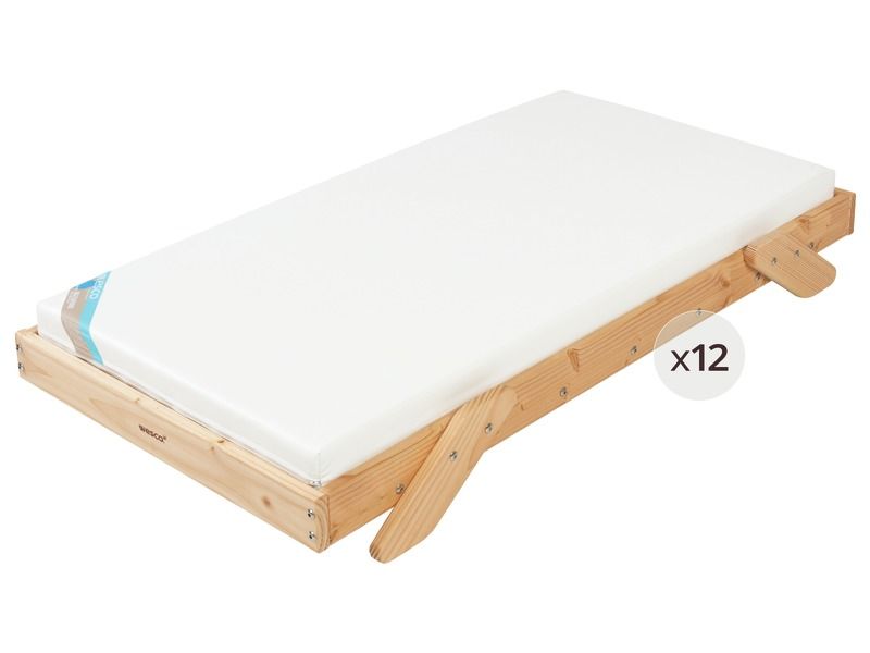 SET 12 BETTEN ELEMENTS 120 x 60 cm