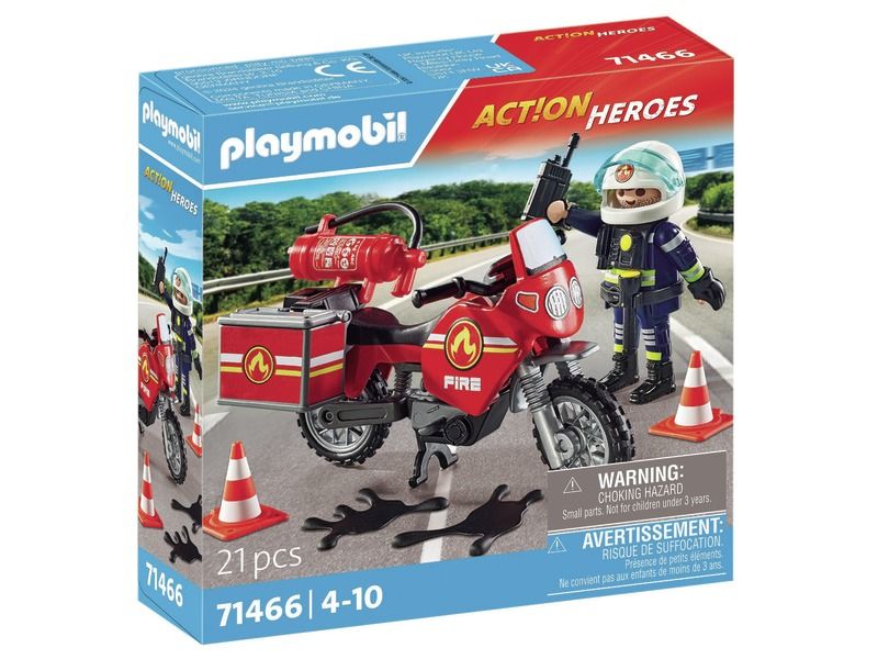 FEUERWEHRMANN MIT MOTORRAD VON PLAYMOBIL