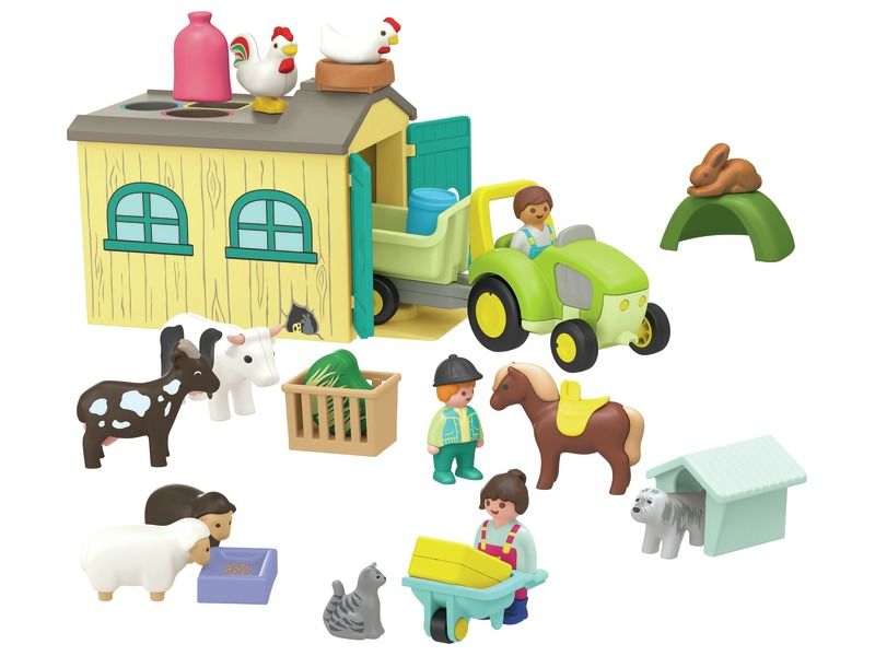 PLAYMOBIL JUNIOR FARM ADVENTURE WITH TRACTOR, TRAILER AND ANIMAL FRIENDS