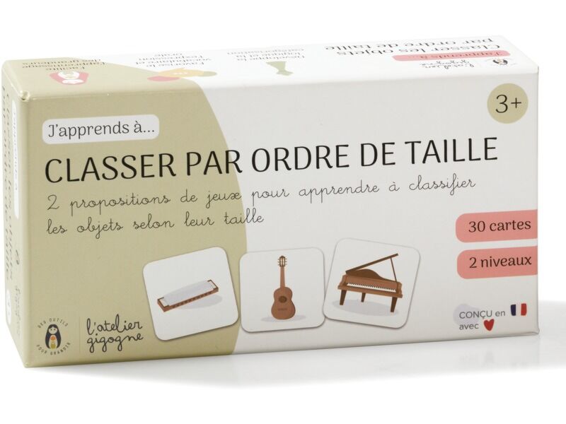 JEU ÉDUCATIF J'APPRENDS À... Classer par ordre de taille