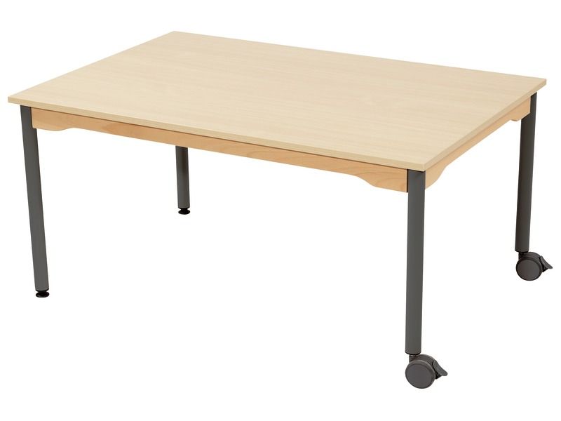 TAFEL MET GELAMINEERD BLAD - METALEN ONDERSTEL EN WIELTJES - Rechthoekig 120 x...