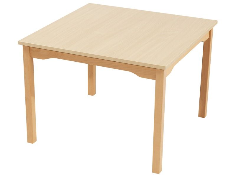 TAVOLO PIANO MELAMINICO - BASE LEGNO - Quadrato 80 x 80 cm