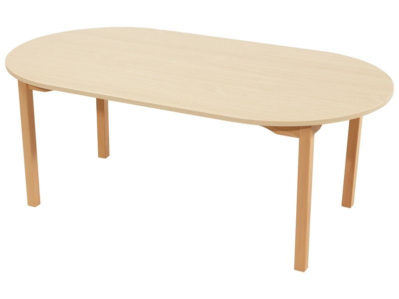 TAVOLO PIANO MELAMINICO - BASE LEGNO - Ovale 150 x 80 cm