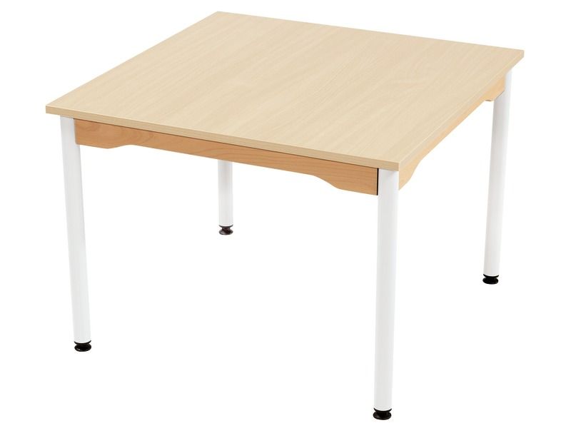 MELAMINE TABLE TOP – METAL LEGS – 80x80 cm square