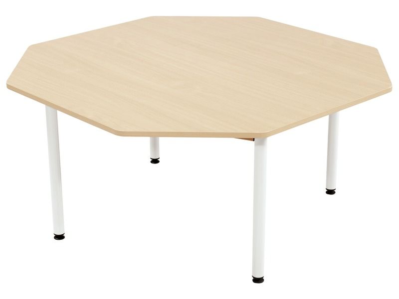 TABLE PLATEAU MÉLAMINÉ - PIÉTEMENT MÉTAL - Octogone Ø 120 cm