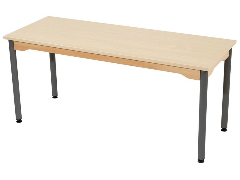 TABLE PLATEAU MÉLAMINÉ - PIÉTEMENT MÉTAL - Rectangle 130x50 cm