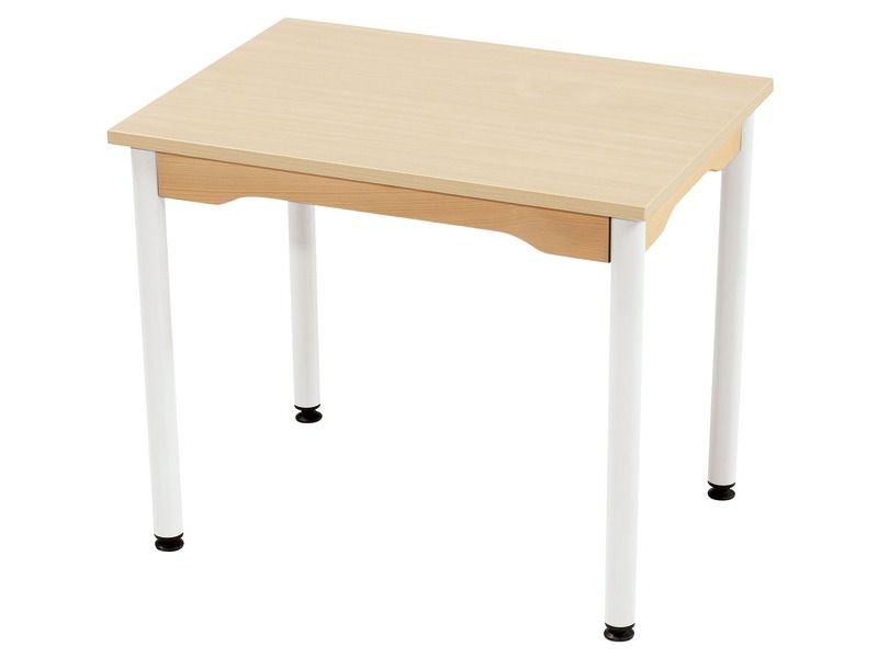MELAMINE TABLE TOP – METAL LEGS – 70x50 cm rectangle