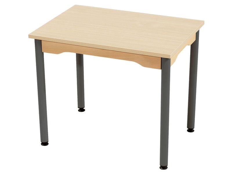 MELAMINE TABLE TOP – METAL LEGS – 70x50 cm rectangle