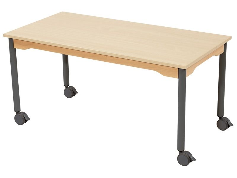 TAVOLO PIANO MELAMINICO - BASE A ROTELLE - Rettangolo 120 x 60 cm