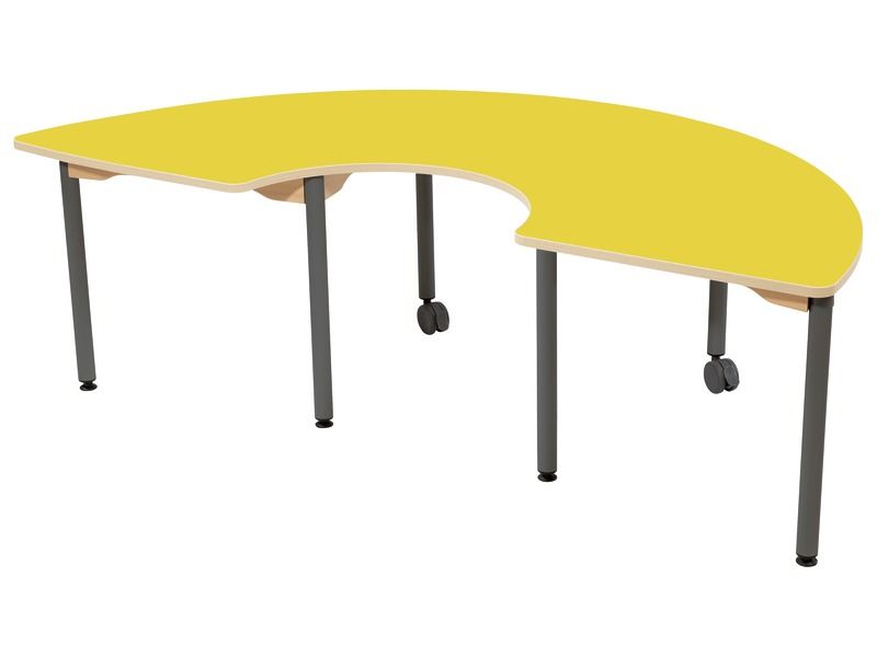 TABLE DEMI-CERCLE STRATIFIÉE - 60x90x180