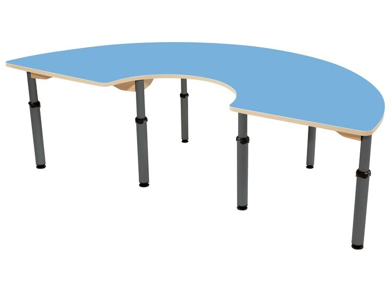 TABLE PLATEAU STRATIFIÉ - RÉGLABLE EN HAUTEUR - Demi-cercle 180x90 cm