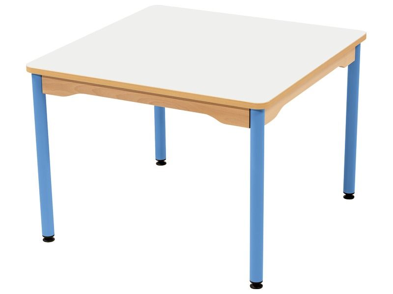 TISCH MIT BESCHICHTETER TISCHPLATTE - METALLFUSSTEIL BLAU - Viereckig 80x80 cm